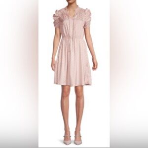 NWT Chenault Pink Polka Dot-Print Dress with Puff Sleeves
XL